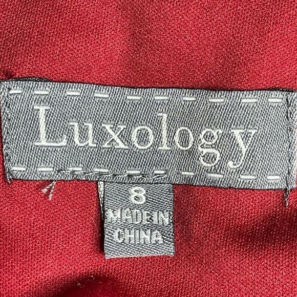 Luxology Red Cream Floral Mosaic 60’s Vibe Groovy Hippie Shift Dress Size 8 - Picture 4 of 16